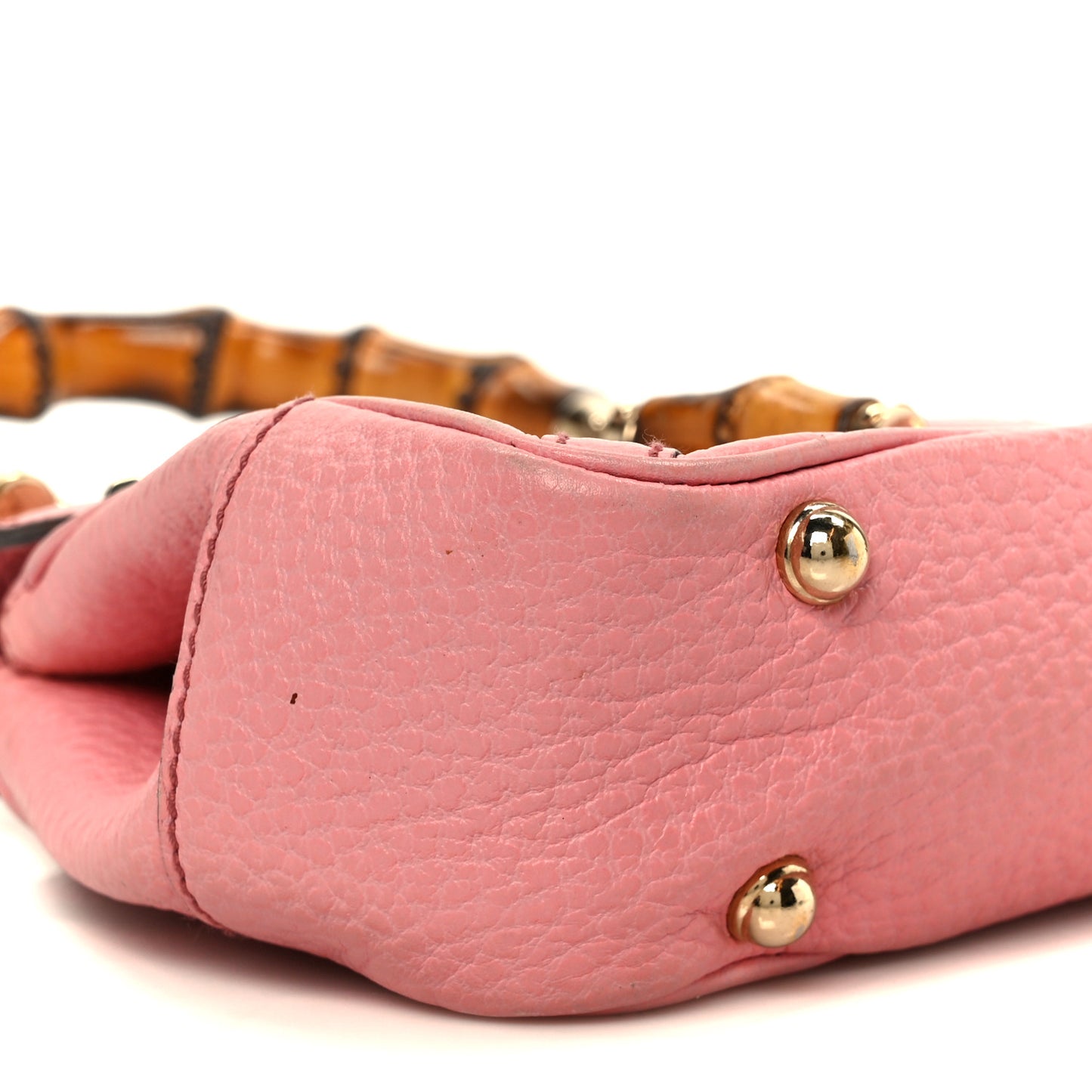 Calfskin Bamboo Top Handle Bag Pink