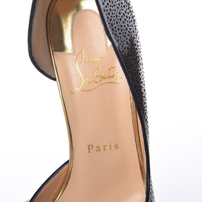 Christian Louboutin Patent Glitter Galupump 70 Pumps 37.5 Black Gold 7 of 8