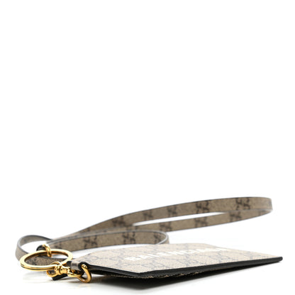 Gucci X BALENCIAGA GG Supreme Monogram Logo Card Case With Strap Beige Ebony 4 of 7
