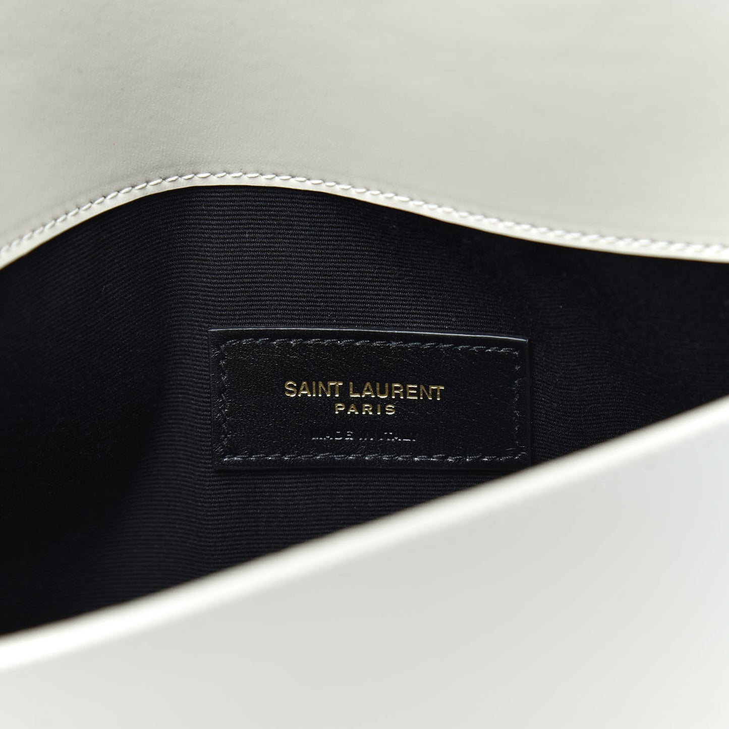 Smooth Shiny Calfskin Uptown Pouch Crema Soft