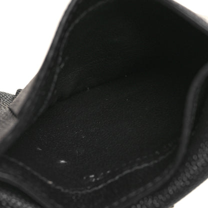 Saint Laurent Grain De Poudre Uptown Monogram Card Case Black 6 of 9