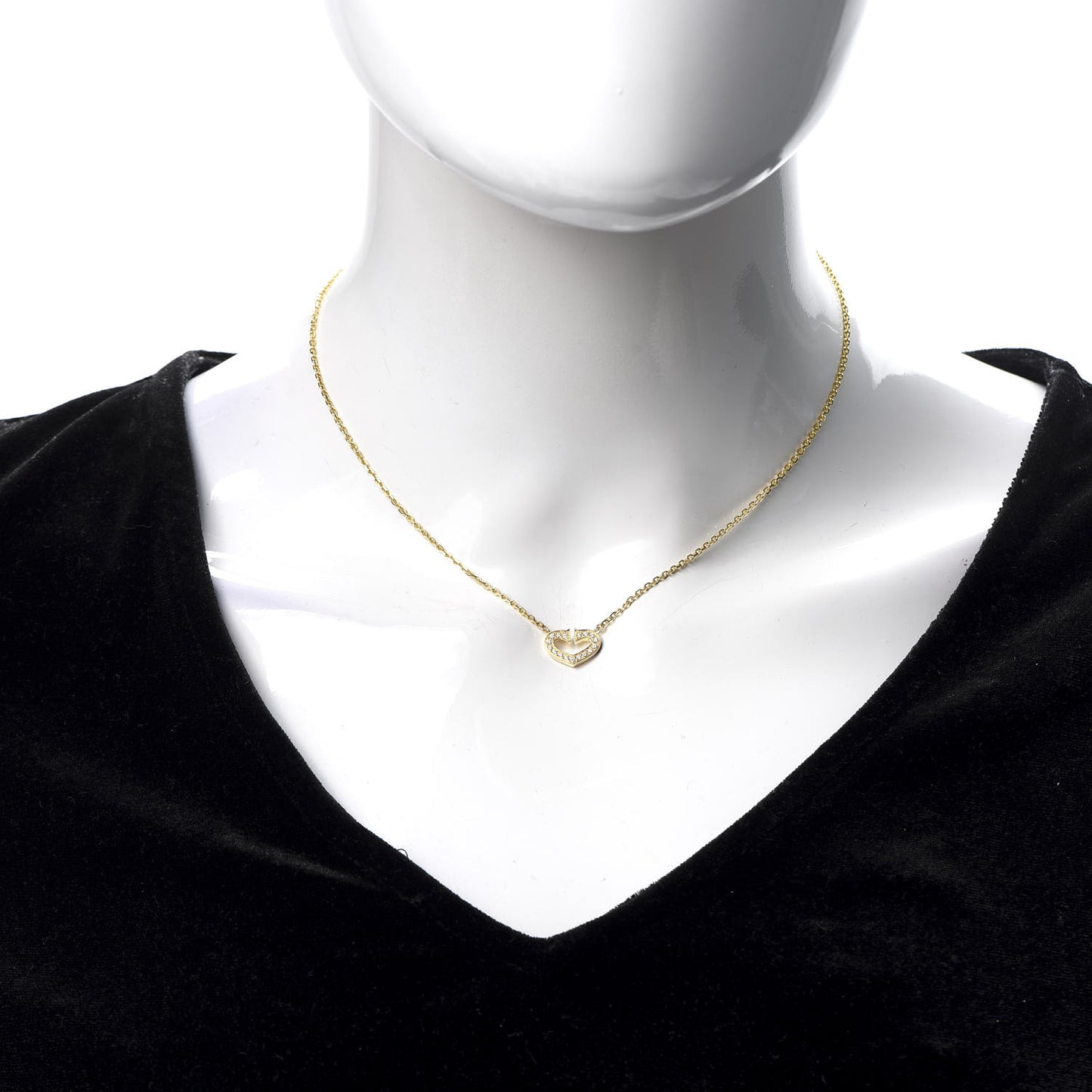 18K Yellow Gold Diamond Hearts And Symbols Pendant Necklace