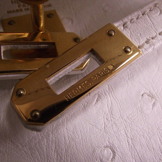Hermes Ostrich Mini Kelly White 9 of 11