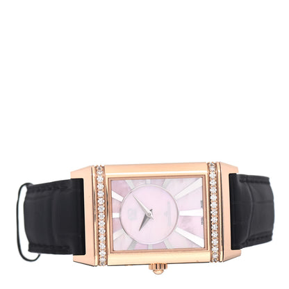 Jaeger-LeCoultre 18K Rose Gold Diamond Pink Mother of Pearl 36mm Reverso Manual Winding Watch Q3302421 3 of 6