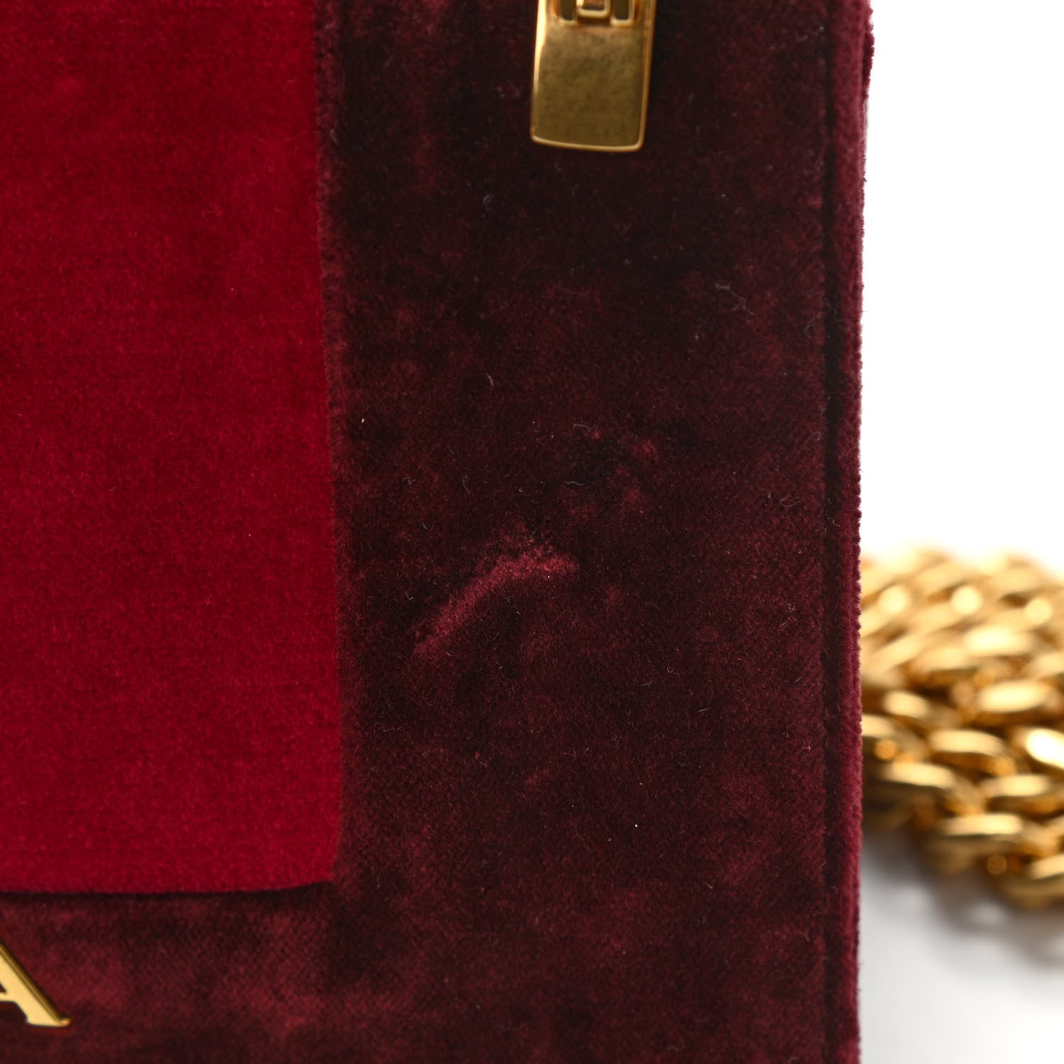 Prada Velvet Bi-Color Chain Crossbody Bag Red 11 of 11