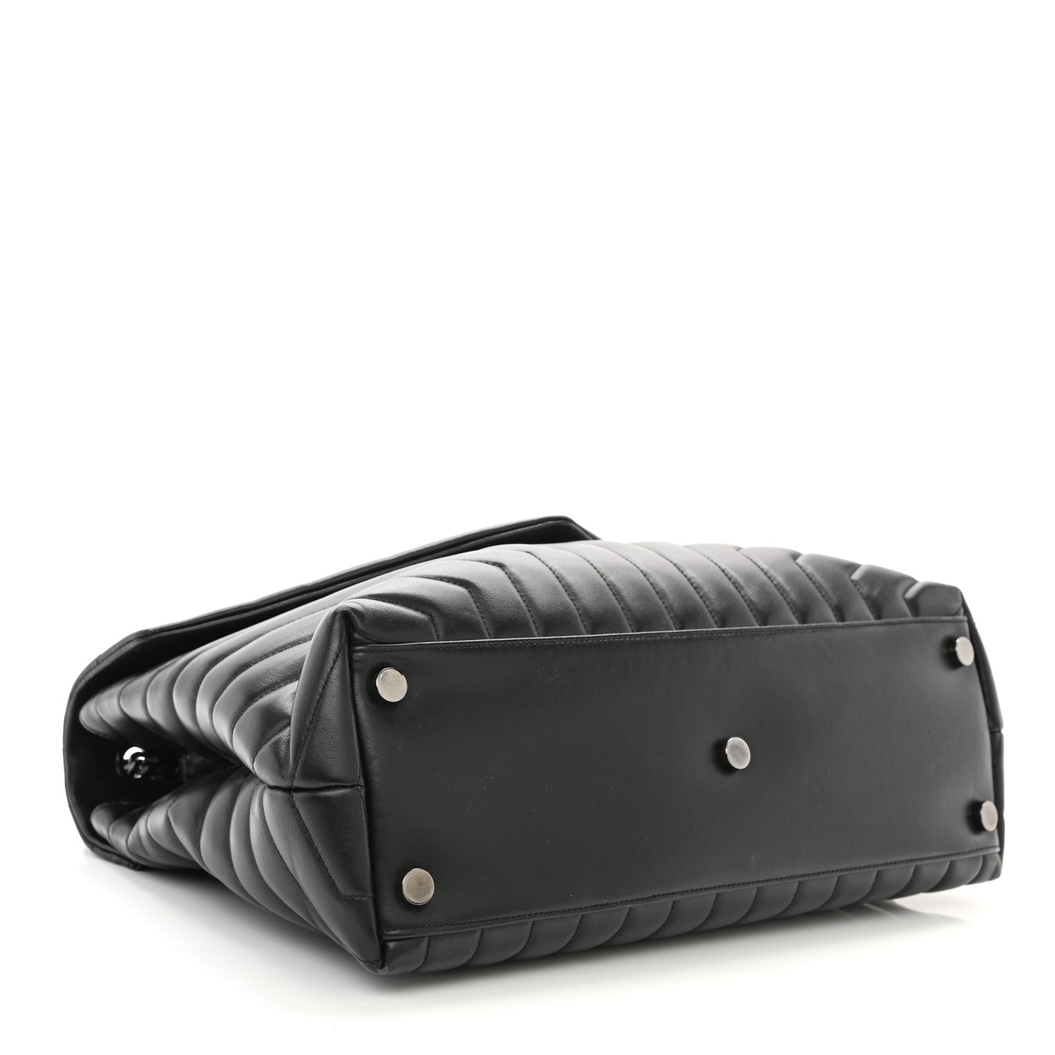 Saint Laurent Calfskin Y Quilted Monogram Monochrome Large Loulou Chain Satchel Black 4 of 10