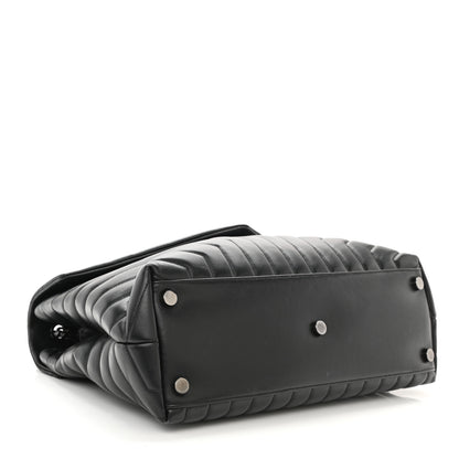 Saint Laurent Calfskin Y Quilted Monogram Monochrome Large Loulou Chain Satchel Black 4 of 10