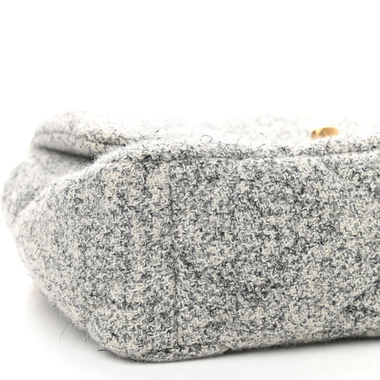 Chanel Tweed Quilted Medium Chanel 19 Flap Grey Ecru 8 of 9