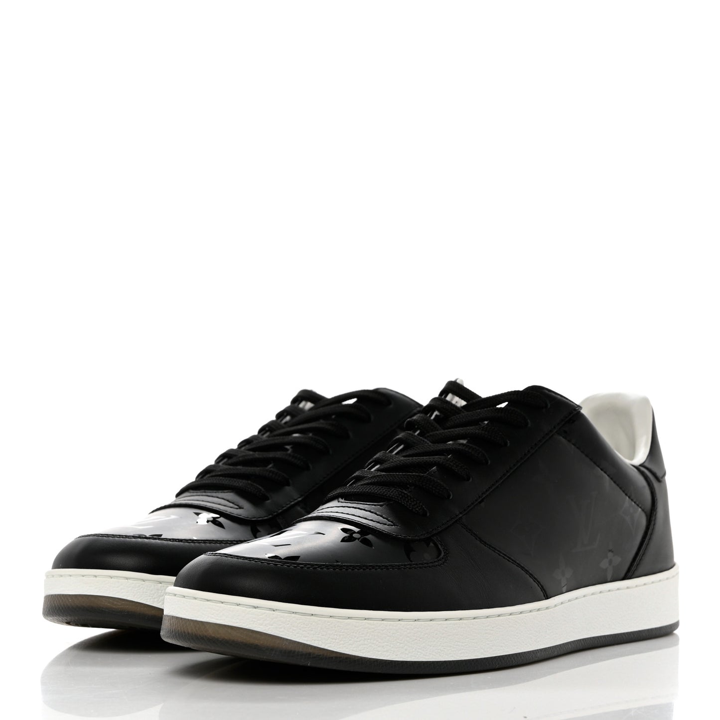 Calfskin Monogram Mens Rivoli Sneakers 9 Black