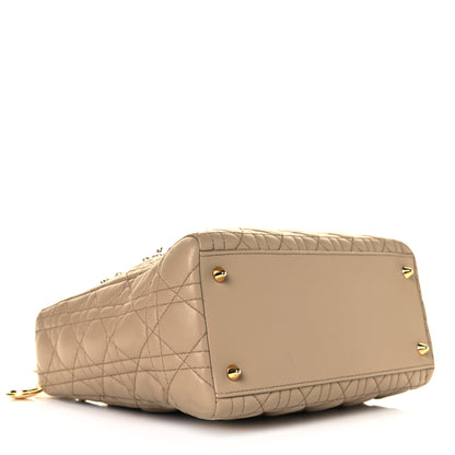 Christian Dior Lambskin Cannage Medium Pearl Lady Dior Beige 4 of 10