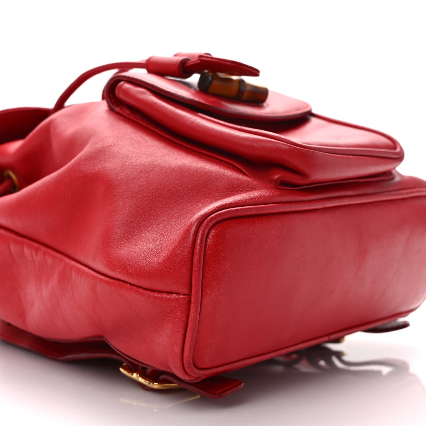 Calfskin Bamboo Mini Backpack Red