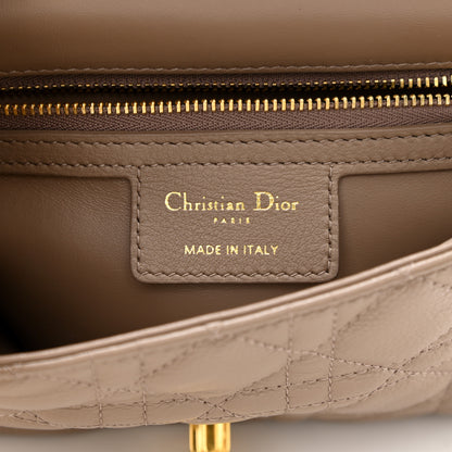 Christian Dior Calfskin Cannage Small Caro Bag Taupe 6 of 11