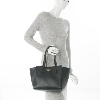 Gucci Pebbled Calfskin Small Swing Tote Black 2 of 6