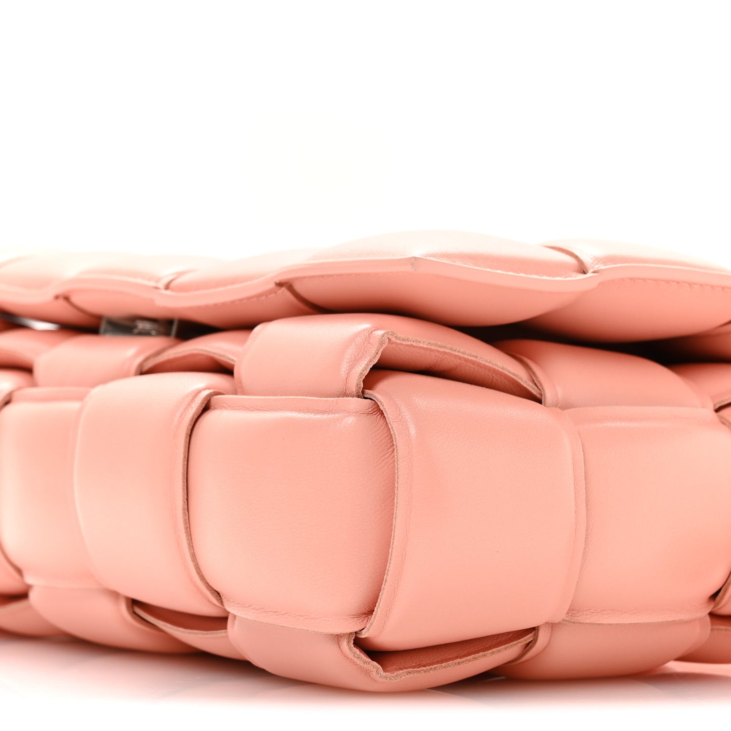 Nappa Maxi Intreccio Padded Cassette Crossbody Bag Peachy