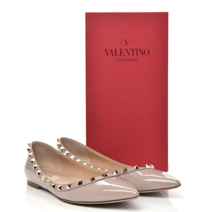 Valentino Garavani Patent Rockstud Ballerina Flats 40 Poudre 10 of 10