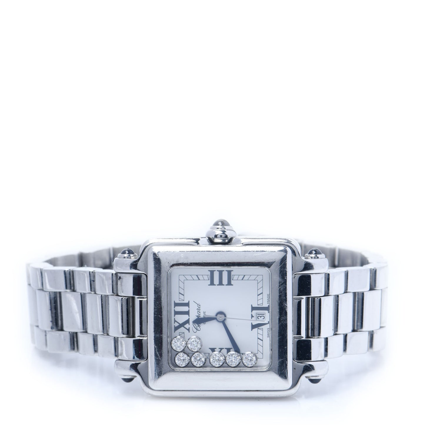 Stainless Steel 7 Diamond 27mm Happy Sport Quartz Watch