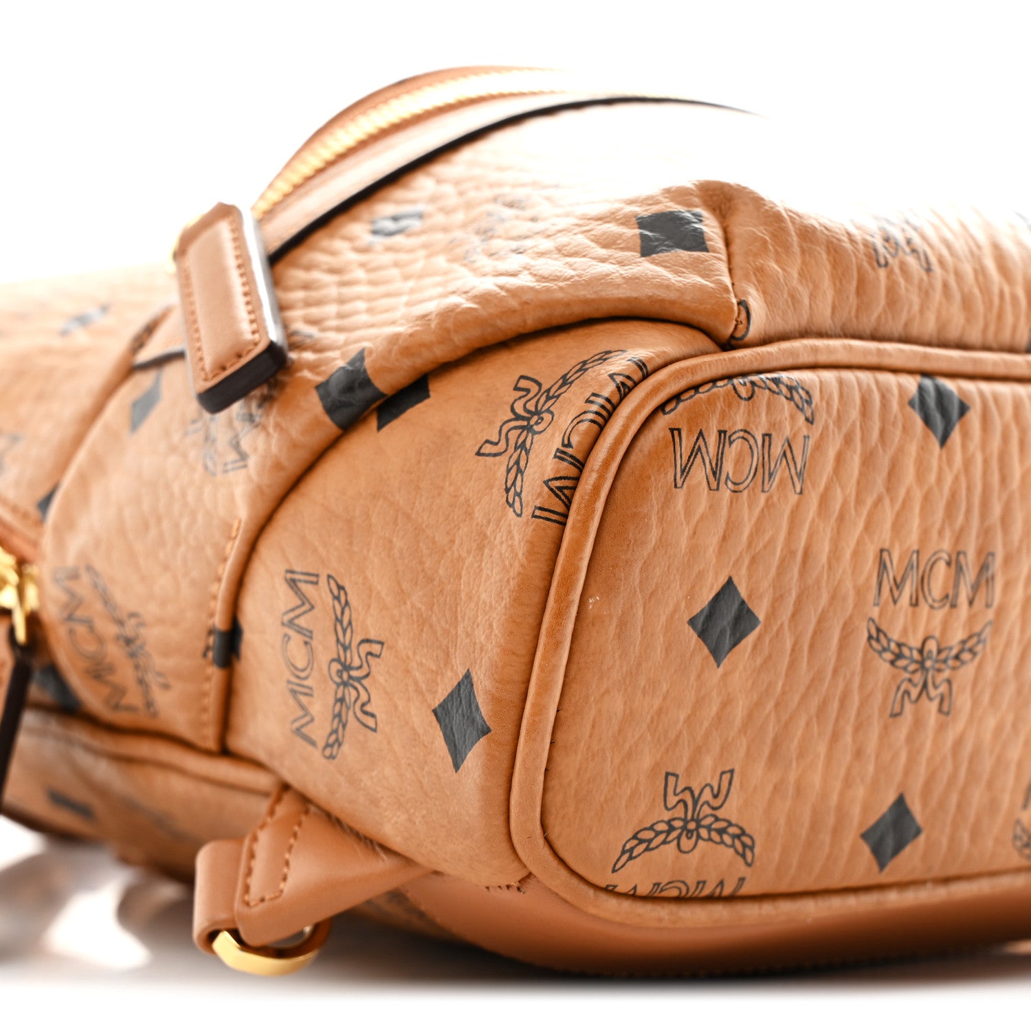 MCM Visetos Klassik Small Sling Bag Cognac 17 of 19