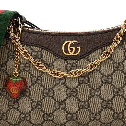 Gucci GG Supreme Monogram Textured Dollar Calfskin Web Small Ophidia GG Handbag Beige Ebony New Acero 7 of 10