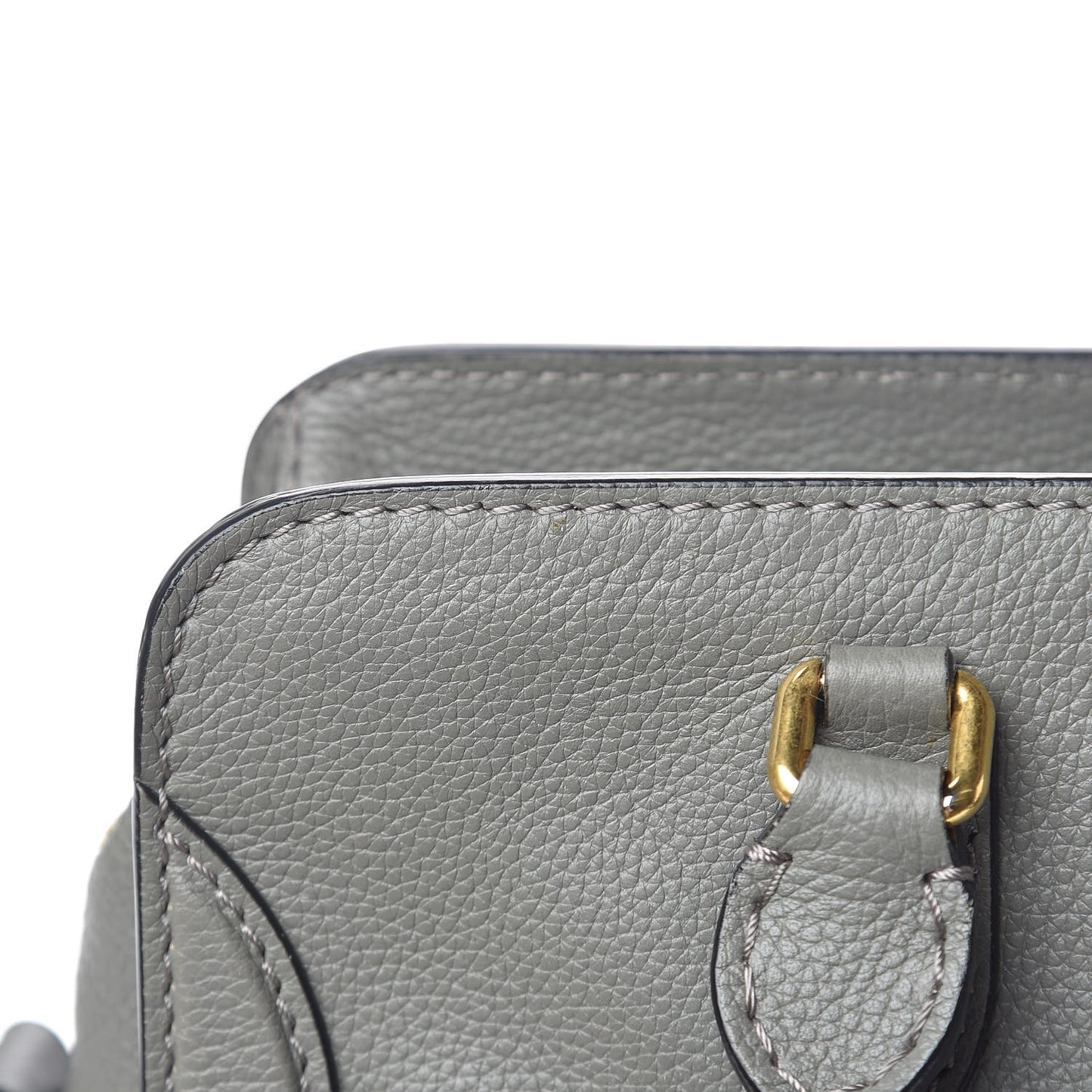 Pebbled Calfskin Small Skull Padlock Zip Around Tote Dark Grey