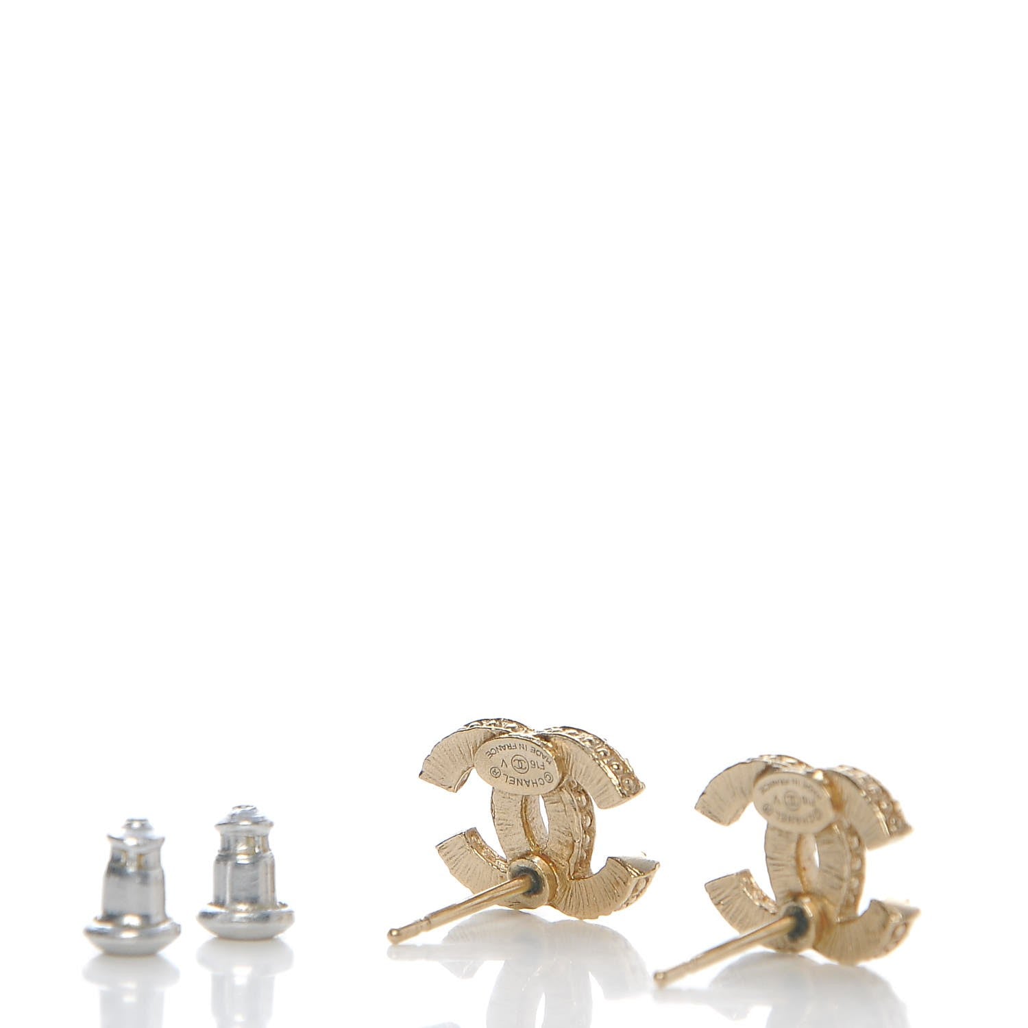 Chanel Crystal CC Earrings Light Gold 7 of 7
