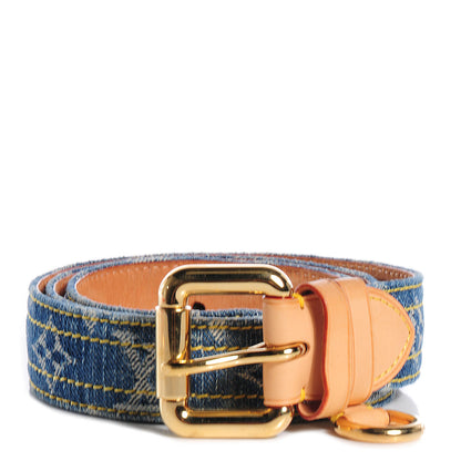 Louis Vuitton Monogram Denim Belt 80 32 Blue 1 of 7