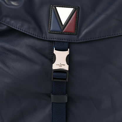 Louis Vuitton Calfskin Nylon V Line Pulse Backpack Navy Black 7 of 9