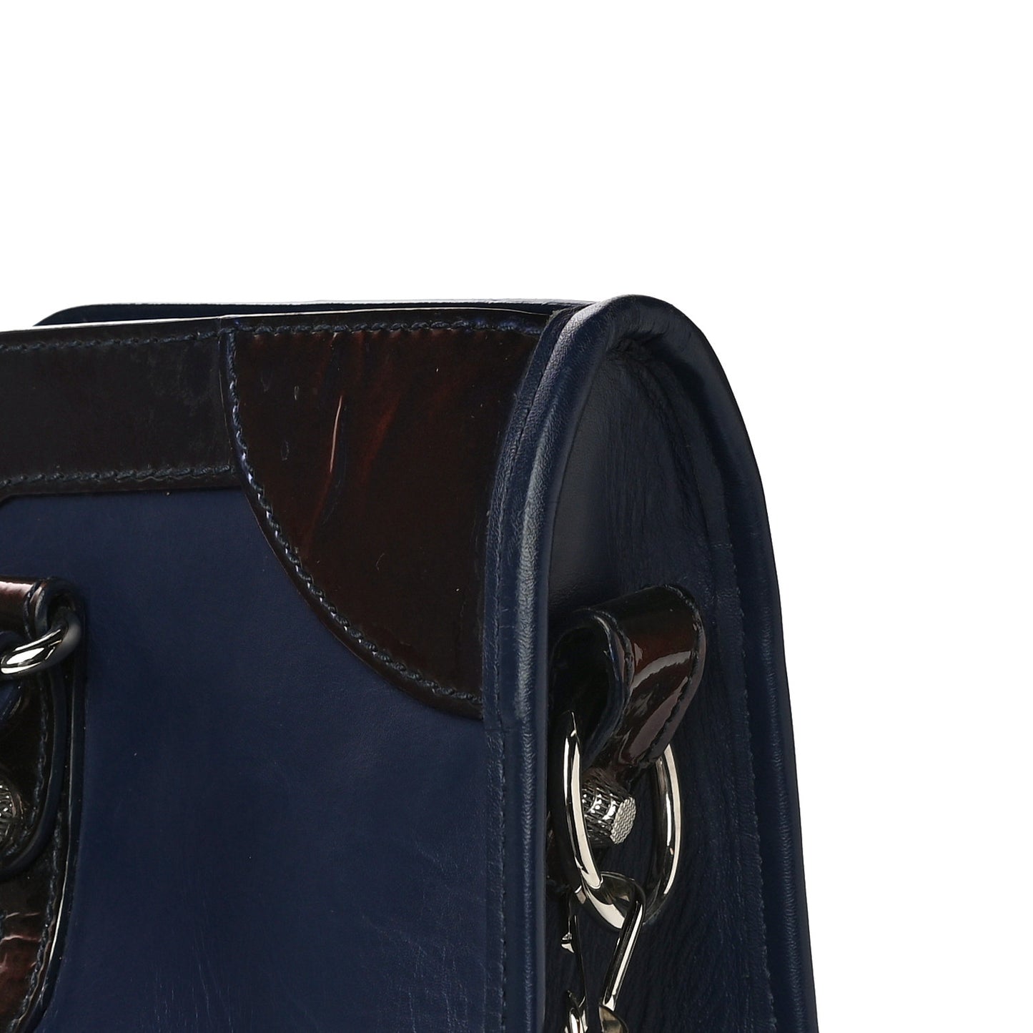 Smooth Calfskin Metallic Patent Giant 12 Silver Hardware City Ultraviolet