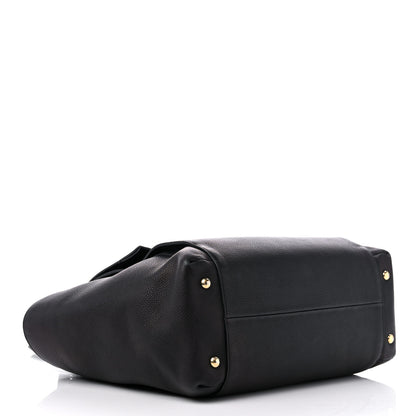 Salvatore Ferragamo Grained Calfskin Bitter Pocket Tote Black 4 of 15