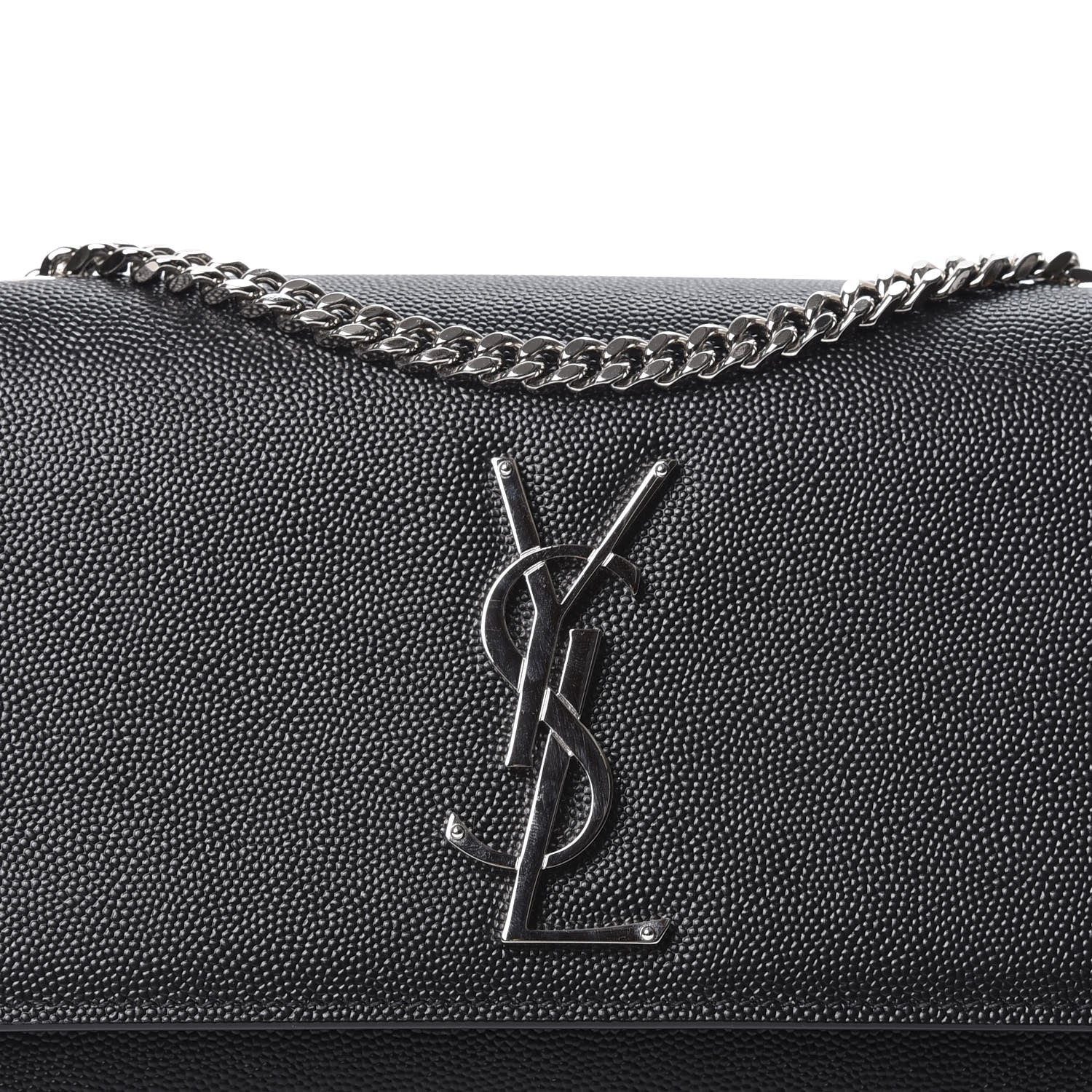 Saint Laurent Grain De Poudre Small Monogram Kate Satchel Black 10 of 10