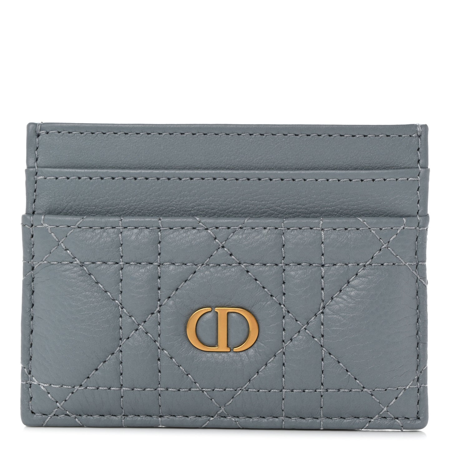 Supple Calfskin Cannage Caro Five-Slot Card Holder Cloud Blue
