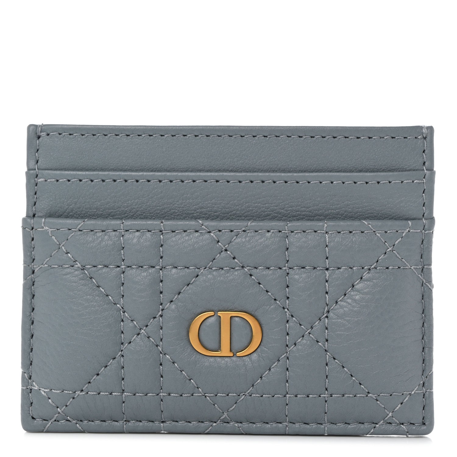Christian Dior Supple Calfskin Cannage Caro Five-Slot Card Holder Cloud Blue 1 of 8