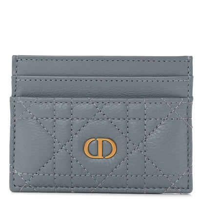 Christian Dior Supple Calfskin Cannage Caro Five-Slot Card Holder Cloud Blue 1 of 8