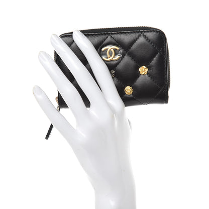 Chanel Lambskin Lucky Charms Zip Coin Purse Black 2 of 8