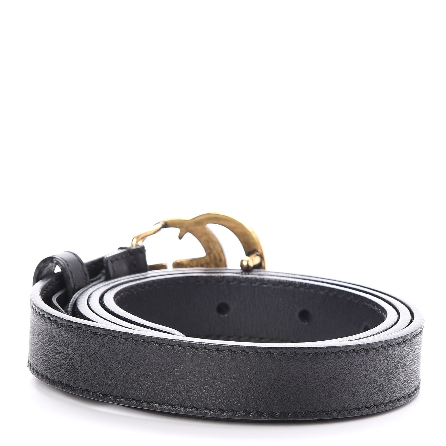Gucci Calfskin Double G 20mm Belt 80 32 Black 3 of 7