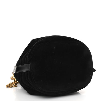 Gucci Velvet Matelasse GG Marmont Bucket Bag Black 4 of 9
