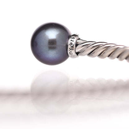 David Yurman Sterling Silver Diamond Tahitian Pearl 9mm Solari Bracelet 4 of 4