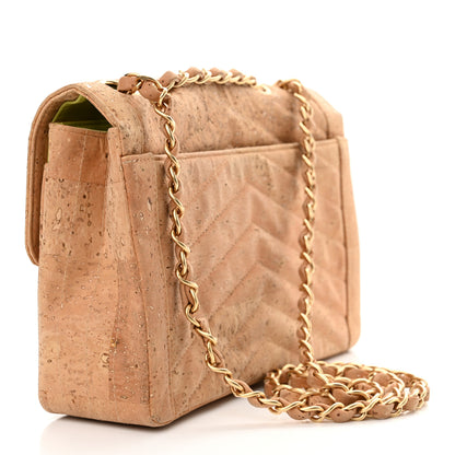 Chanel Cork Chevron Quilted Small Mademoiselle Flap Beige 3 of 14