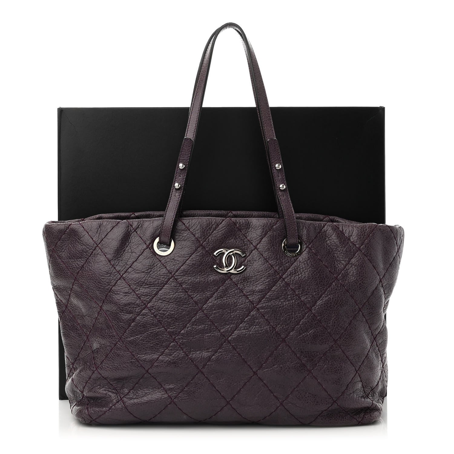 Chanel Glazed Calfskin Large On The Road Tote Purple 12 of 12