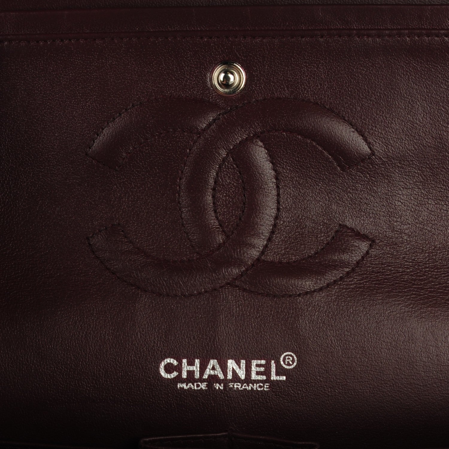 Chanel Tweed Quilted Medium Double Flap Burgundy 6 of 8