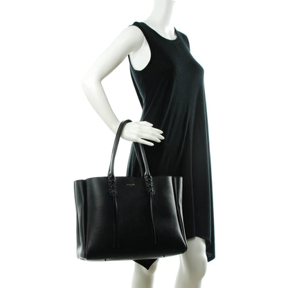 Celine LANVIN Smooth Calfskin Small Fringe Shopper Tote Black 2 of 7