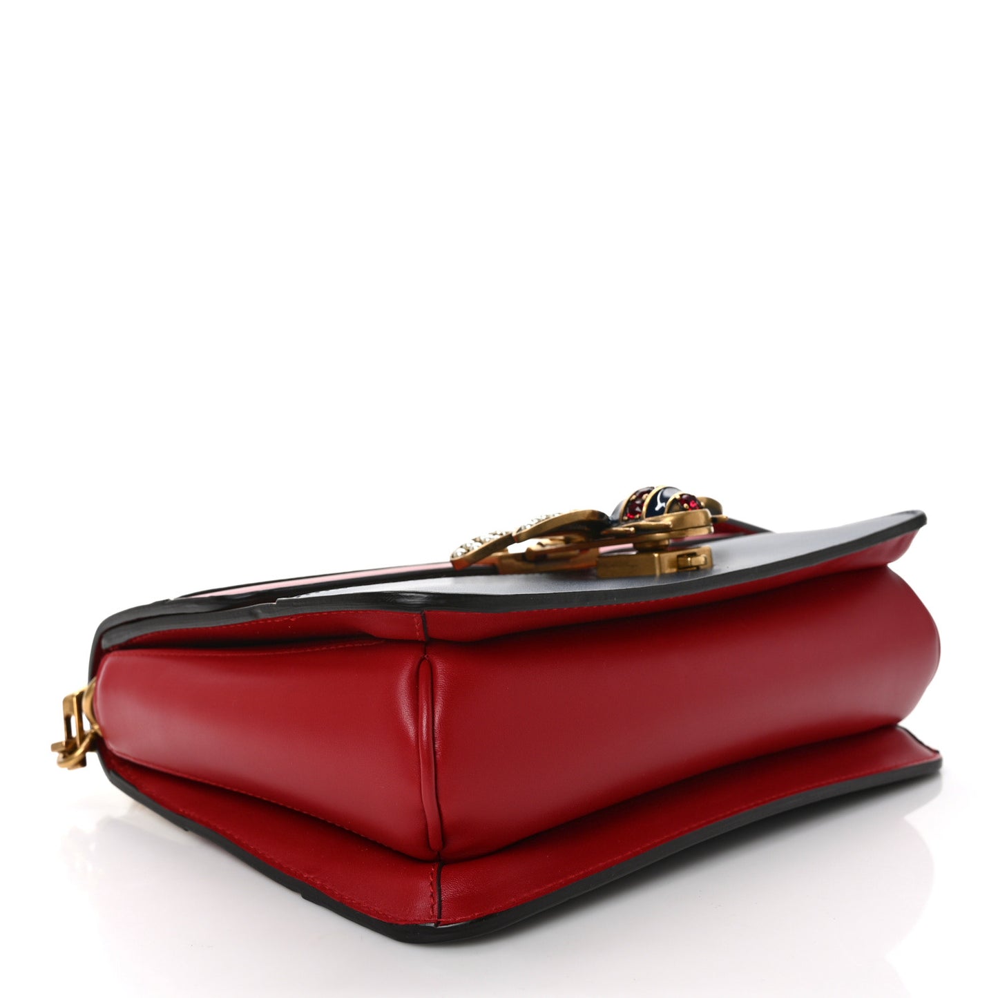 Calfskin Sylvie Web Queen Margaret Shoulder Bag Blue Agata Hibiscus Red Mystic White