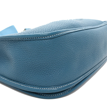 Hermes Taurillon Clemence Evelyne III GM Blue Jean 9 of 10