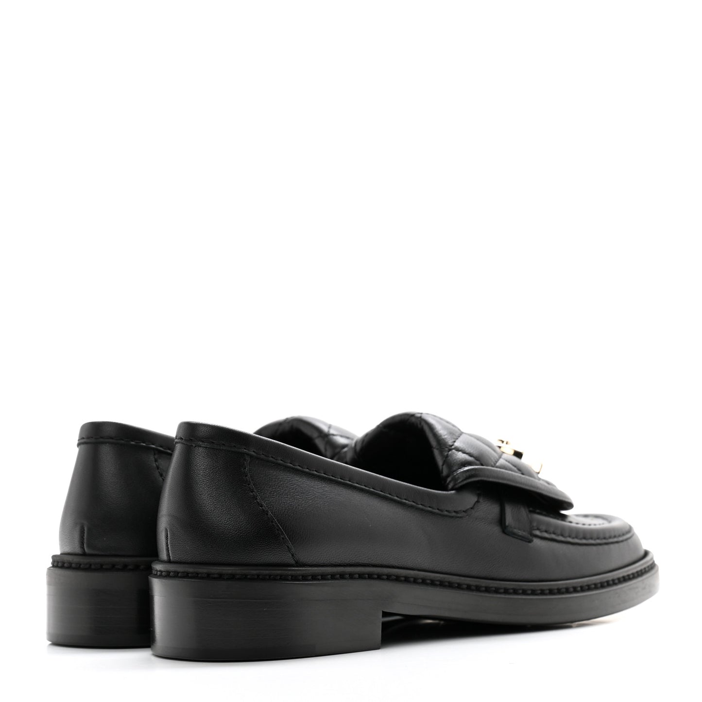 Lambskin Quilted CC Turnlock Loafers 36 Black