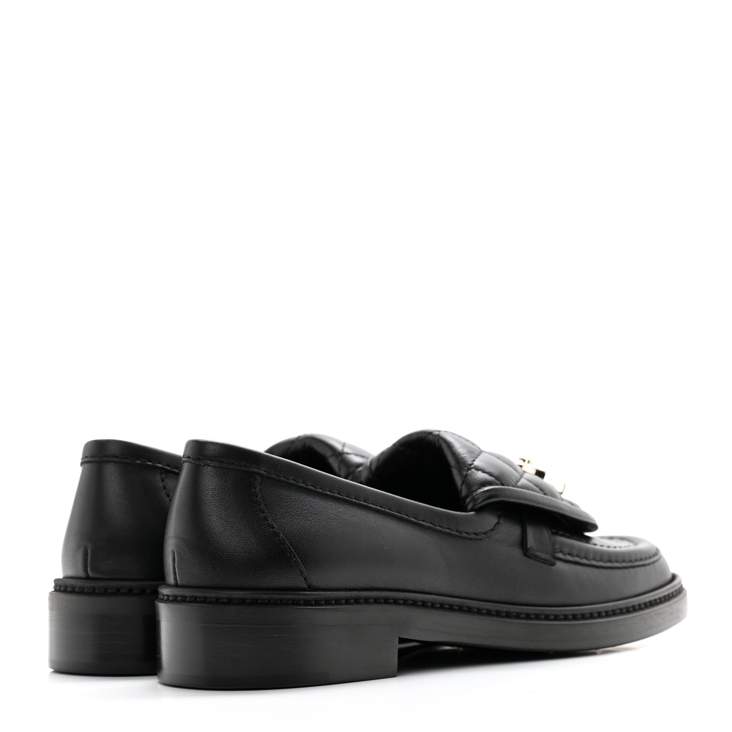 Chanel Lambskin Quilted CC Turnlock Loafers 36 Black 4 of 9