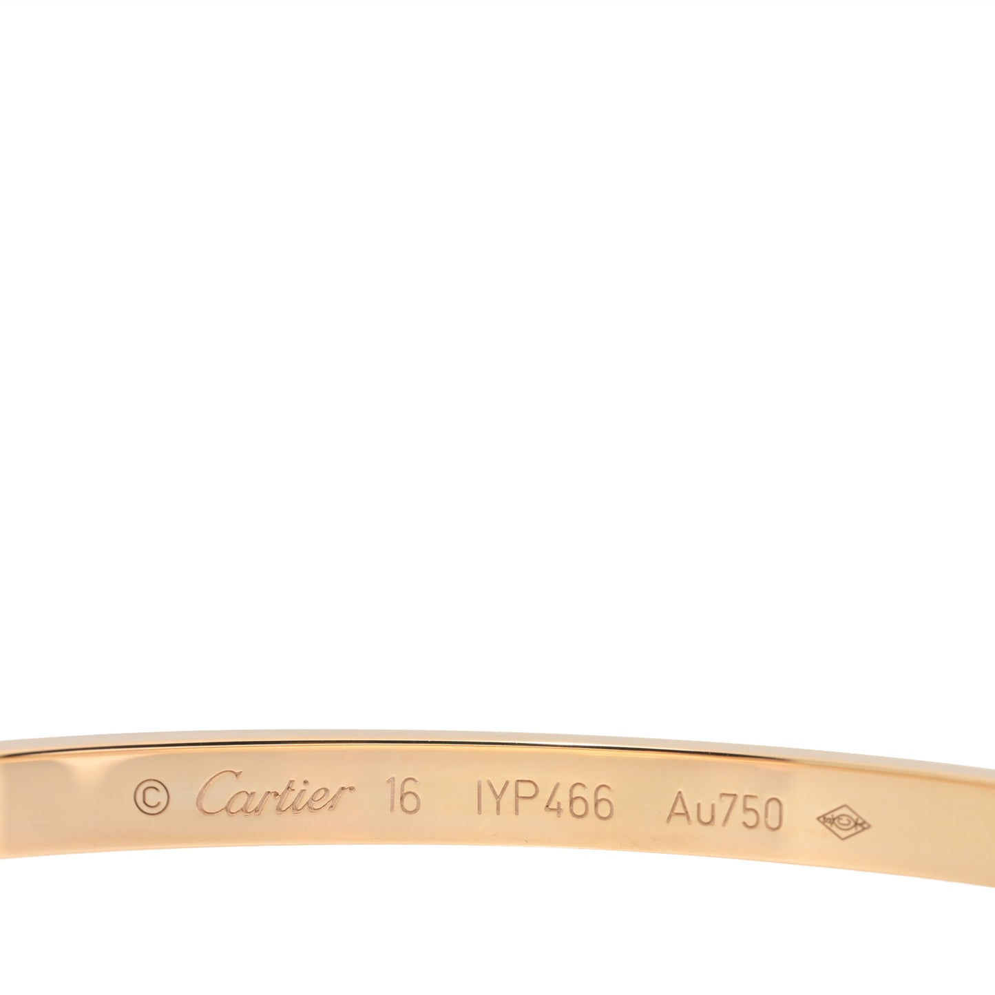 18K Yellow Gold Small LOVE Bracelet 16