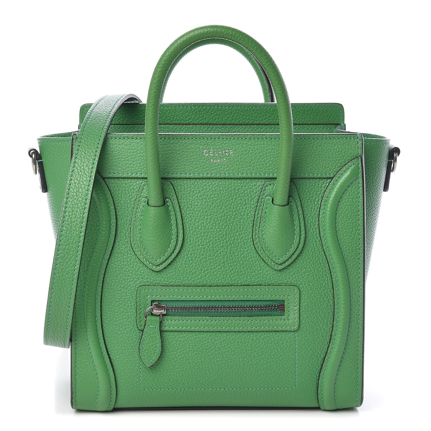 Drummed Calfskin Nano Luggage Mint