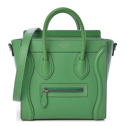 Celine Drummed Calfskin Nano Luggage Mint 1 of 12