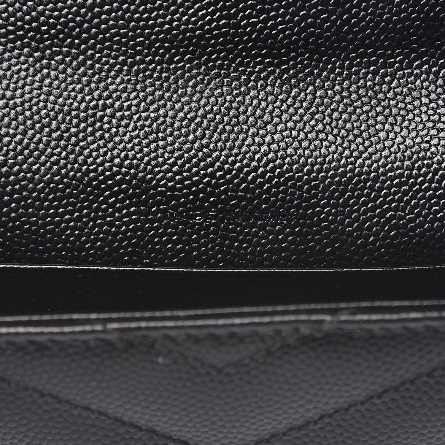 Saint Laurent Grain De Poudre Matelasse Chevron Small Monogram Envelope Wallet Black 7 of 8