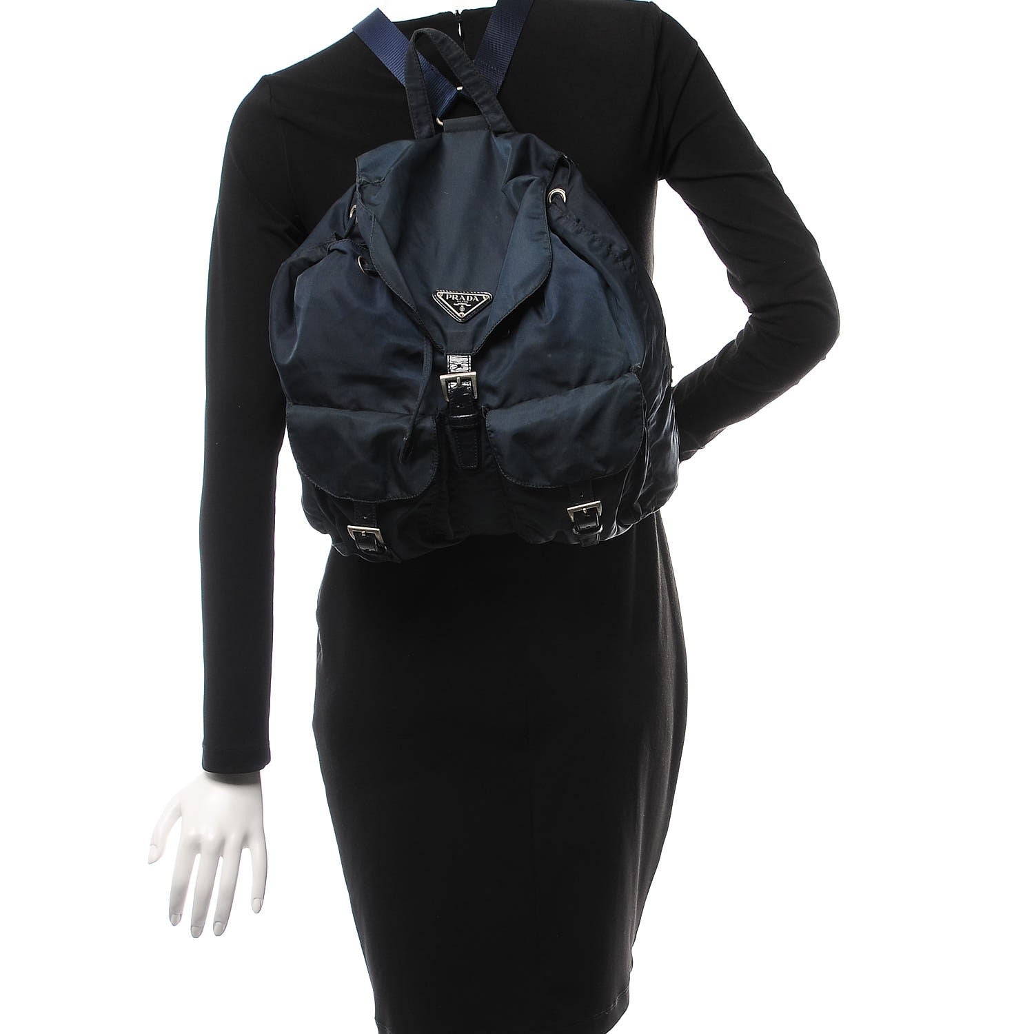Prada Tessuto Nylon Medium Backpack Blue 2 of 9