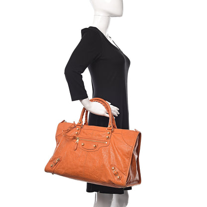 Balenciaga Agneau Giant 12 Gold Hardware Work Tangerine 2 of 13